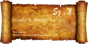 Szvák Mihály névjegykártya